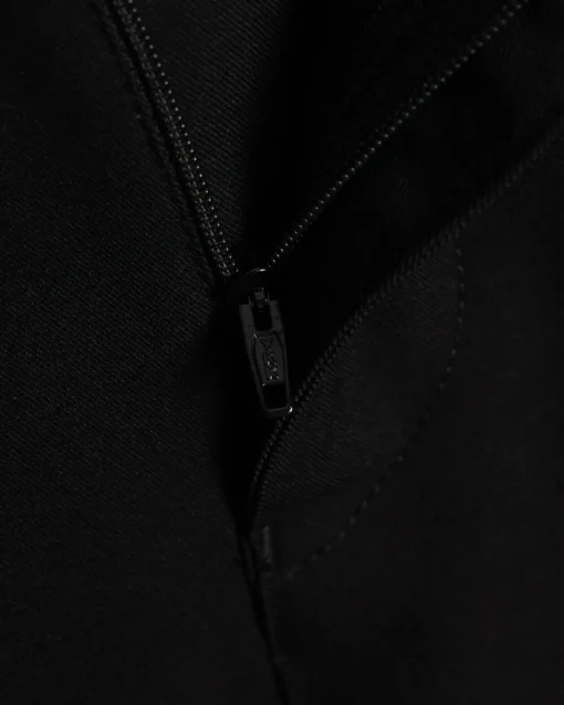 Straight Pleated Pants Black