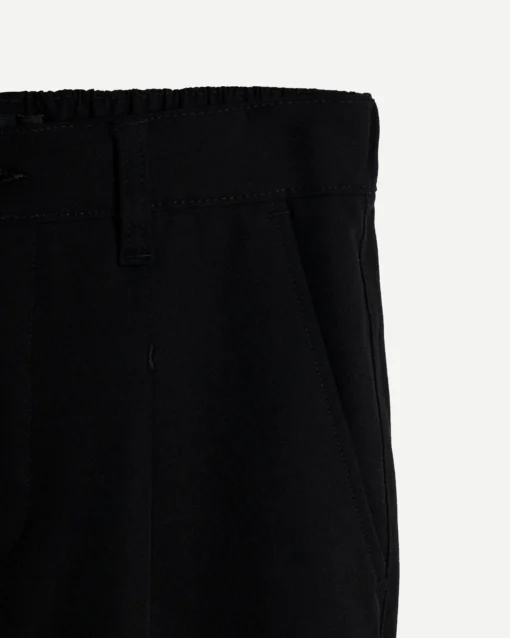 Straight Pleated Pants Black