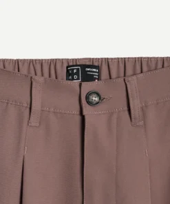 Straight Pleated Pants Wood